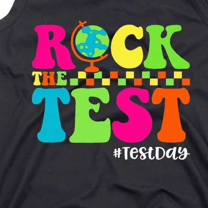 Retro Rock The Test Testing Day Motivational Teacher Student Tank Top