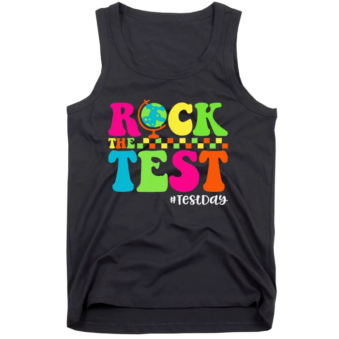 Retro Rock The Test Testing Day Motivational Teacher Student Tank Top