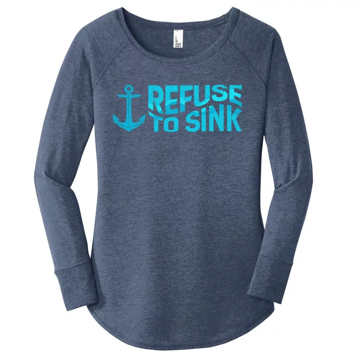 Rowing Refuse To Sink Sailing Boat Crew Funny Gift Women's Perfect Tri Tunic Long Sleeve Shirt