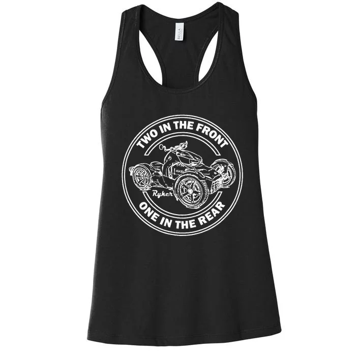 Ryker Rally Three Wheel Two In The Front One In The Back Women's Racerback Tank