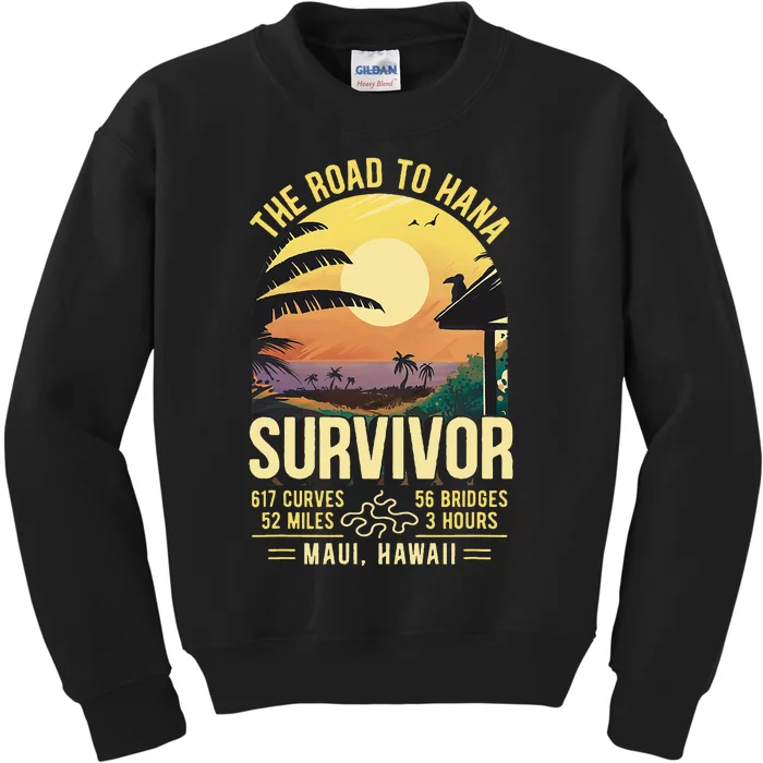 Rjc Road To Hana Survivor Maui Hawaii Trip Adventure Kids Sweatshirt