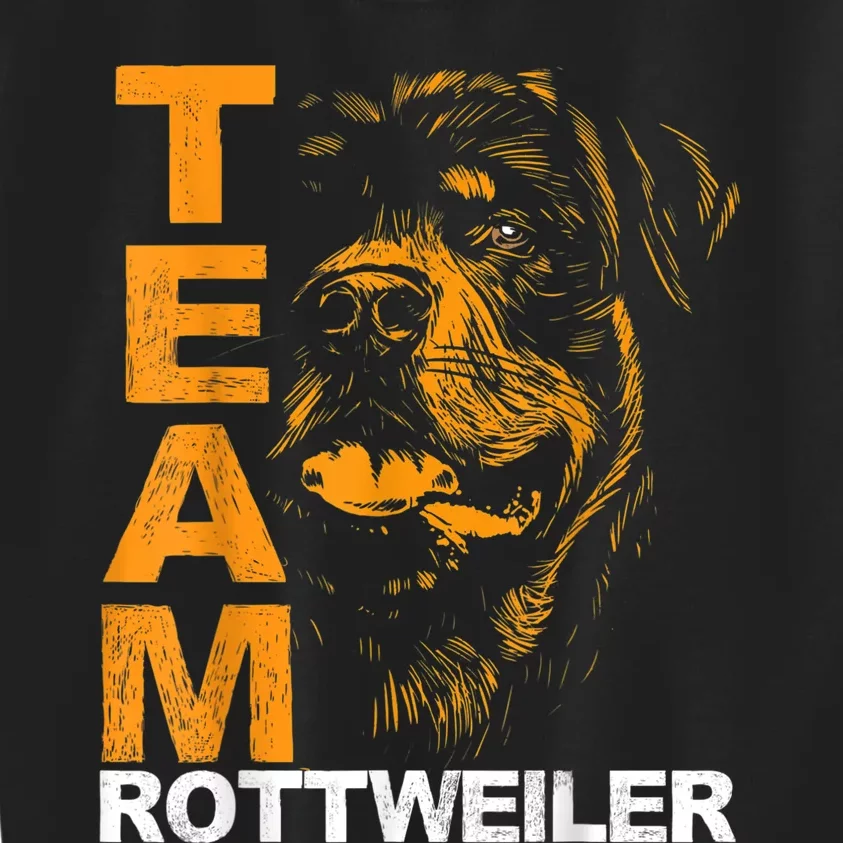 Rottweiler Rottie Team Love Dog Owners Kids Sweatshirt