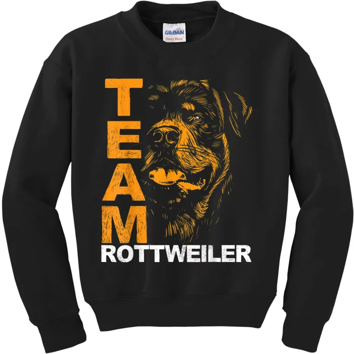 Rottweiler Rottie Team Love Dog Owners Kids Sweatshirt