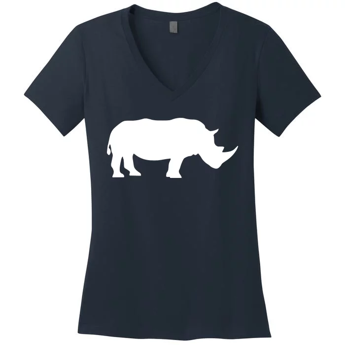 Rhinoceros Rhino Unicorn Wild Animal Lover Women's V-Neck T-Shirt