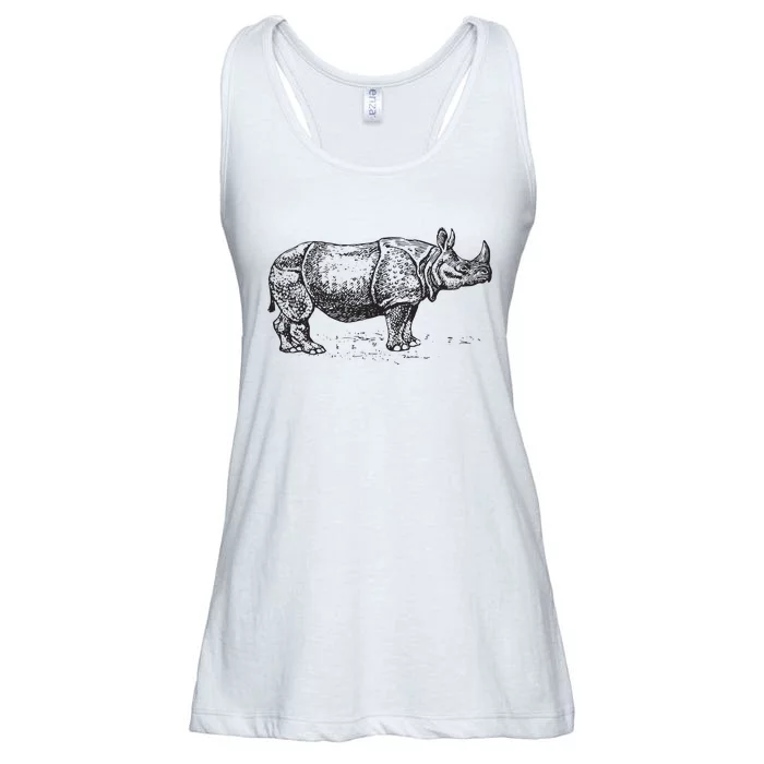 Rhinoceros Rhino Unicorn Wild Animal Lover Ladies Essential Flowy Tank