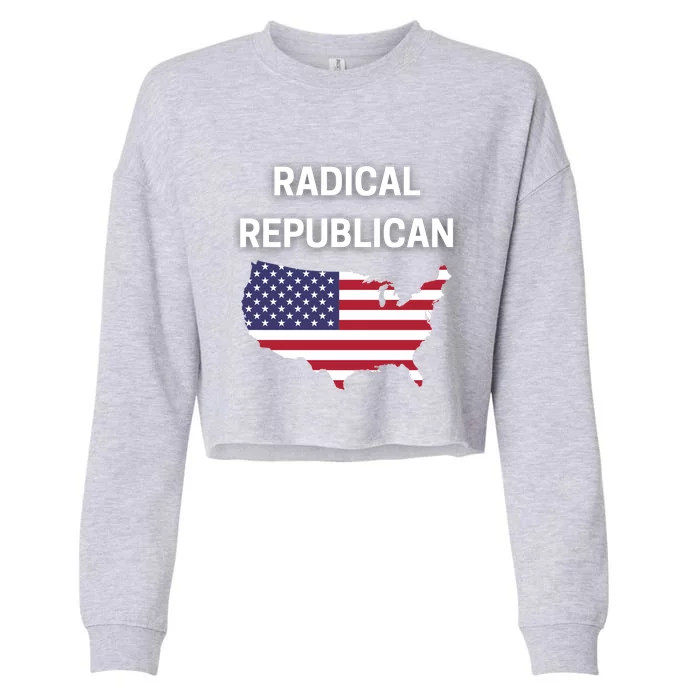 Radical Republican Usa Flag Patriotic Civil Rights Gift Cropped Pullover Crew