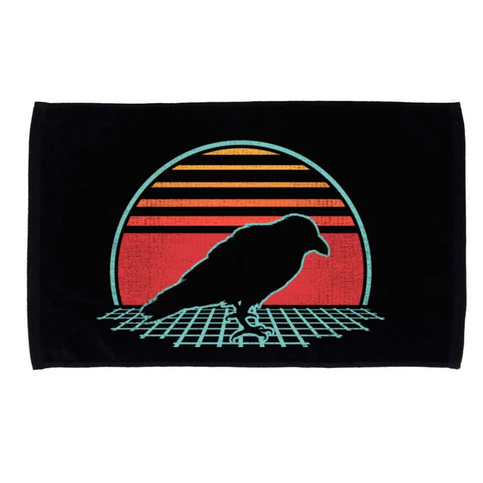 Raven Retro Vintage Crow 80s Style Bird Lover Gift Microfiber Hand Towel