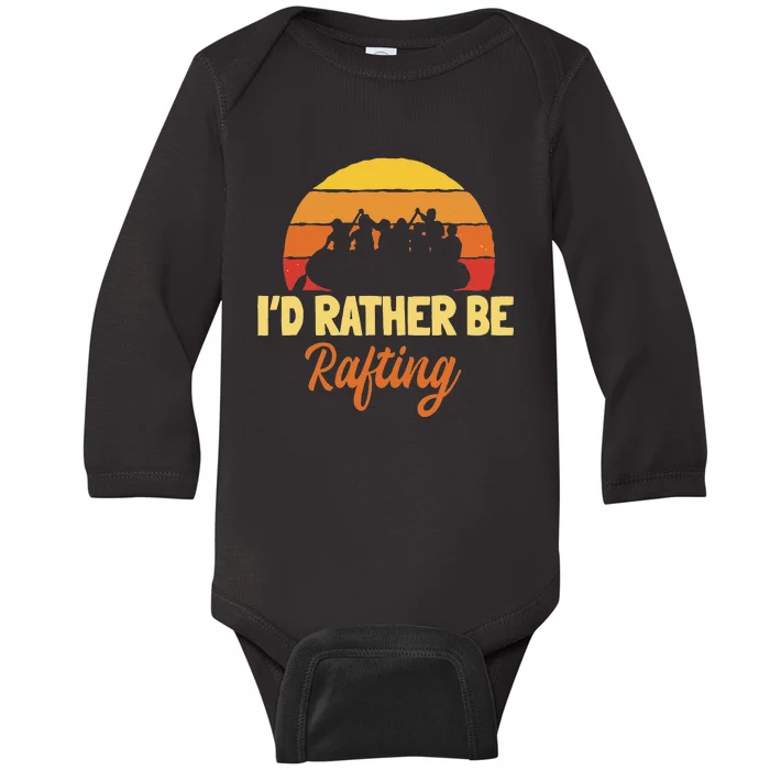 Rafting Retro Vintage Whitewater Paddling Raft Team Rafter Baby Long Sleeve Bodysuit