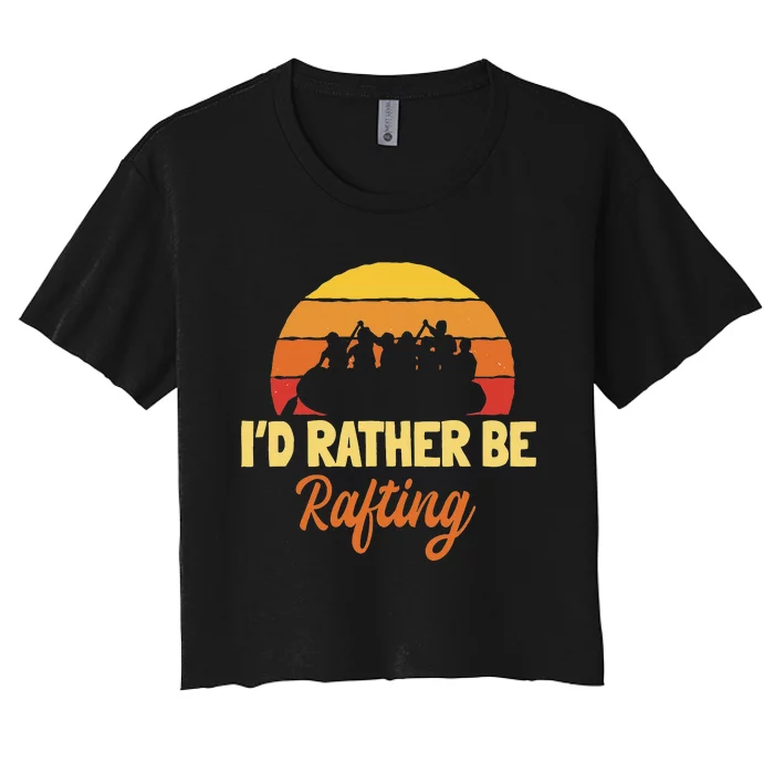 Rafting Retro Vintage Whitewater Paddling Raft Team Rafter Women's Crop Top Tee