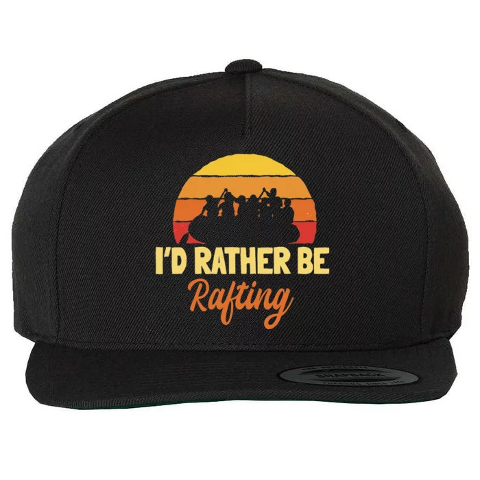 Rafting Retro Vintage Whitewater Paddling Raft Team Rafter Wool Snapback Cap