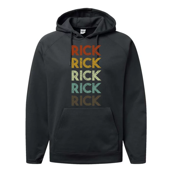 Retro Rick Vintage Distressed Style Performance Fleece Hoodie