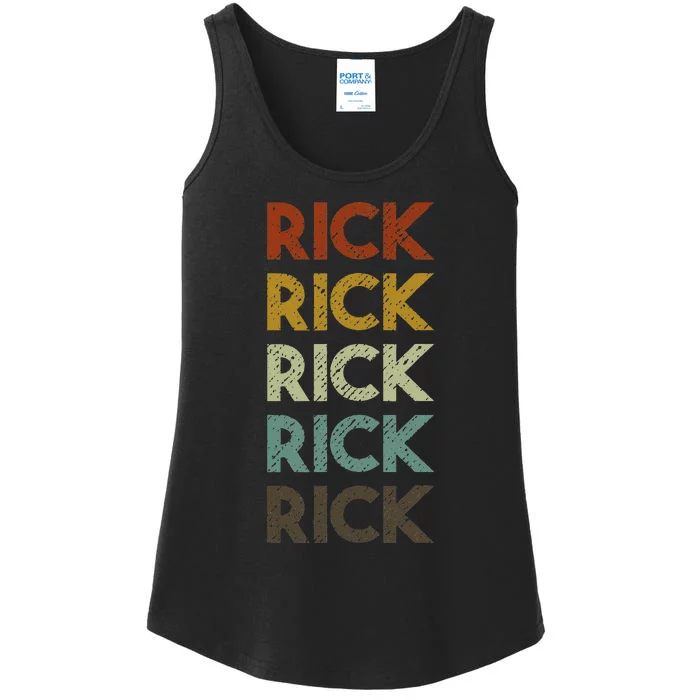 Retro Rick Vintage Distressed Style Ladies Essential Tank