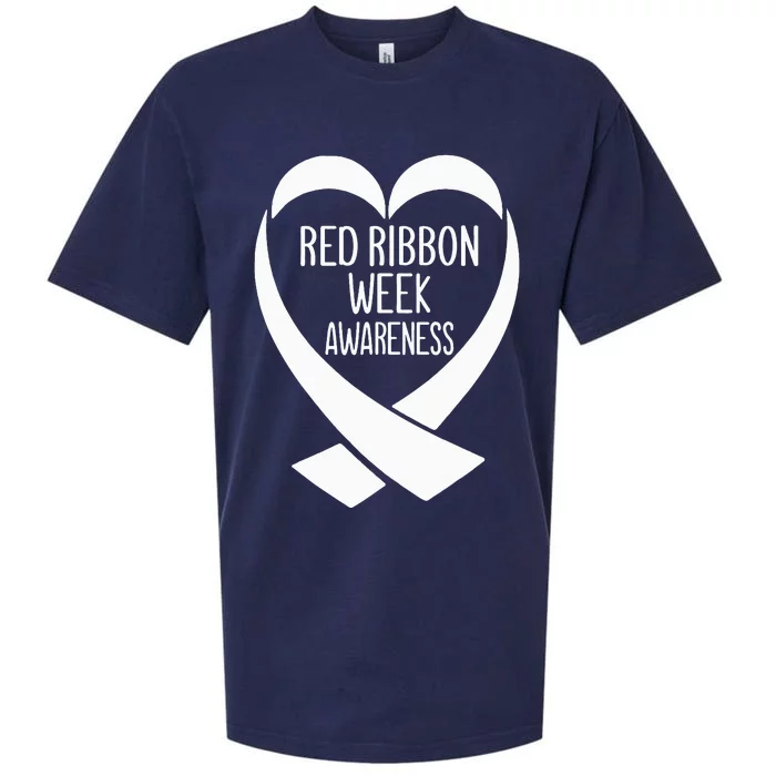 Red Ribbon Week Awareness Heart We Wear Red For Awareness Sueded Cloud Jersey T-Shirt