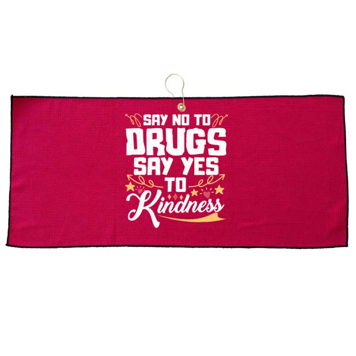 Red Ribbon Week Say No To Drugs Say Yes To Kindness Large Microfiber Waffle Golf Towel