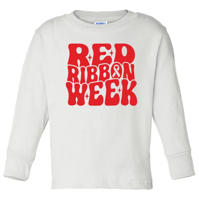 Red Ribbon Week Say Boo To Drugs Toddler Long Sleeve Shirt