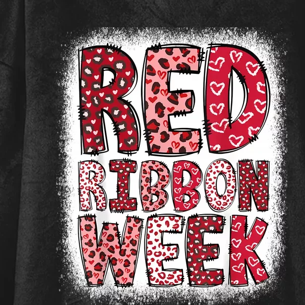 Red Ribbon Week Hooded Wearable Blanket