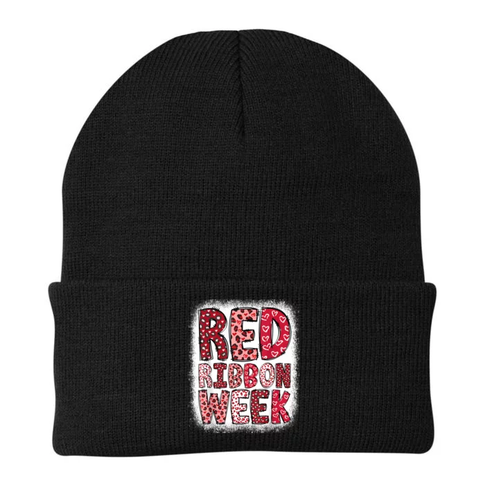 Red Ribbon Week Knit Cap Winter Beanie