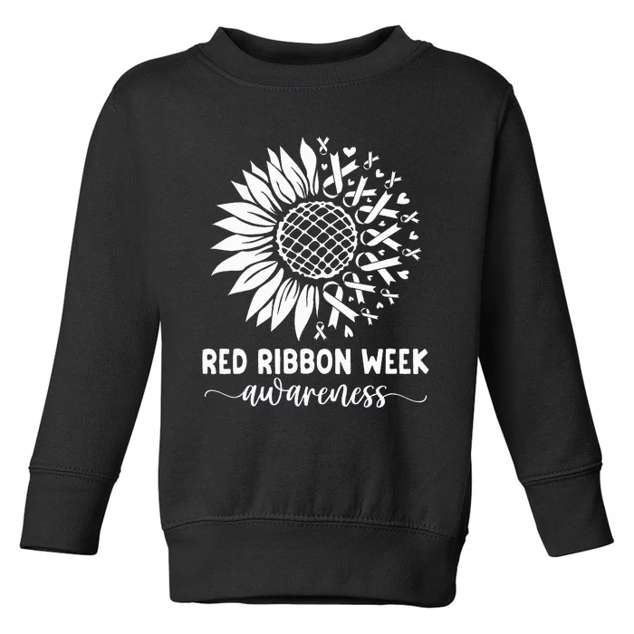 Red Ribbon Week Red Ribbon Week Sunflower Toddler Sweatshirt