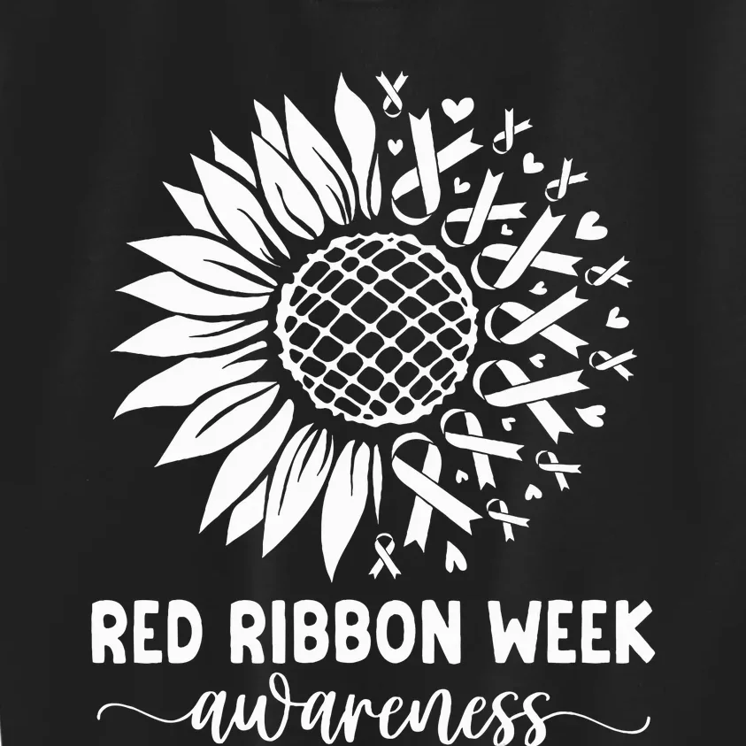 Red Ribbon Week Red Ribbon Week Sunflower Kids Sweatshirt