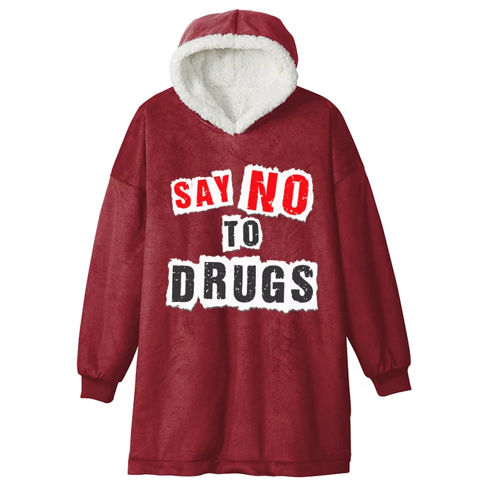 Red Ribbon Week Say No To Drugs Hooded Wearable Blanket