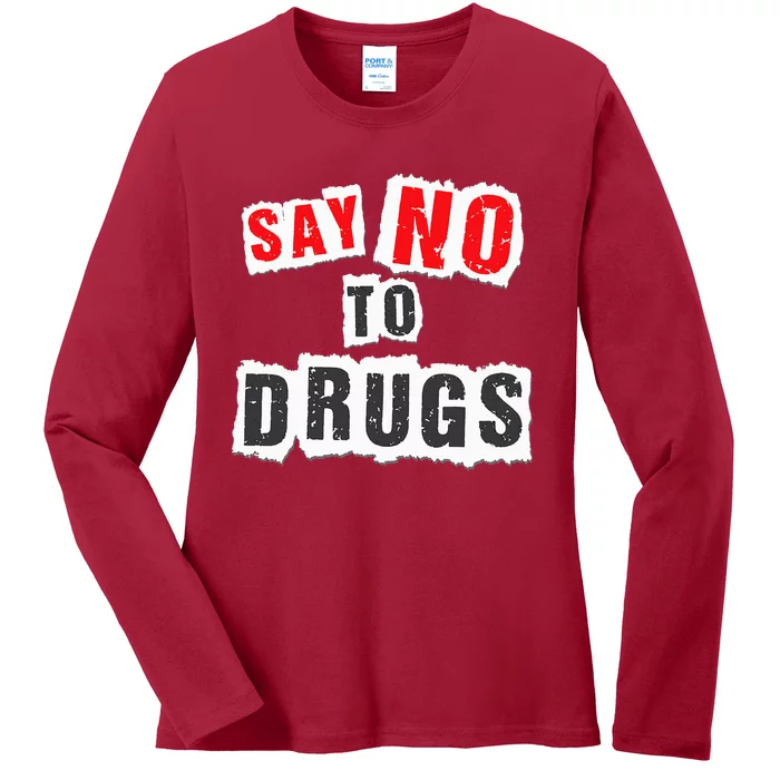 Red Ribbon Week Say No To Drugs Ladies Long Sleeve Shirt