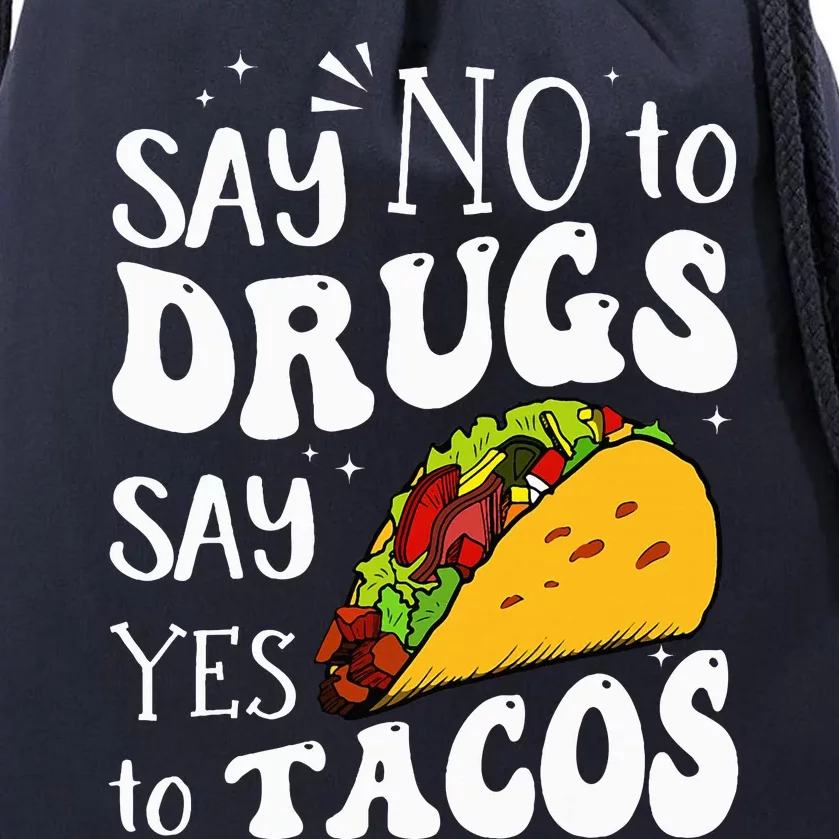 Red Ribbon Week SayNo To Drug SayYes To Tacos Drawstring Bag