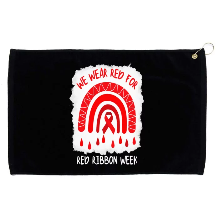 Red Ribbon Week  We Wear Red For Red Ribbon Week Rainbow Grommeted Golf Towel