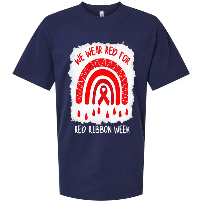 Red Ribbon Week  We Wear Red For Red Ribbon Week Rainbow Sueded Cloud Jersey T-Shirt