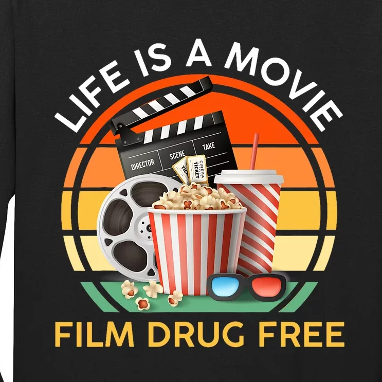 Red Ribbon Week Life Is A Movie Film Drug Free Tall Long Sleeve T-Shirt