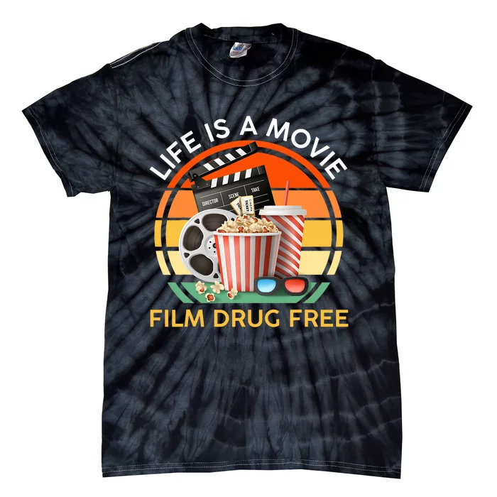 Red Ribbon Week Life Is A Movie Film Drug Free Tie-Dye T-Shirt