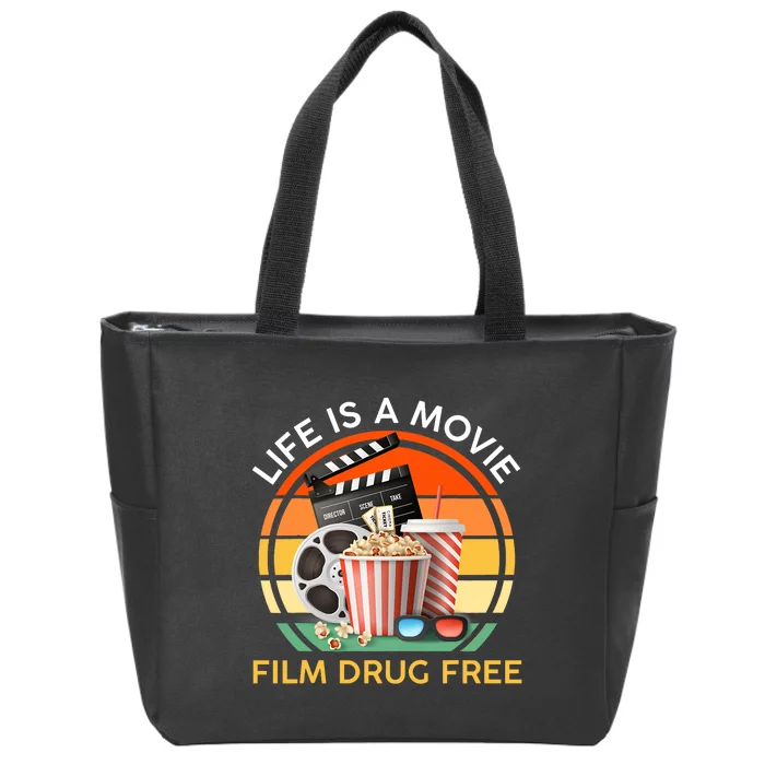 Red Ribbon Week Life Is A Movie Film Drug Free Zip Tote Bag