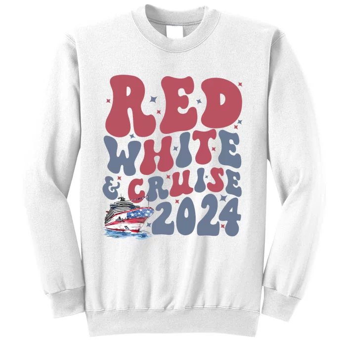 Retro Red White And Cruise Crusing Trip Vacation Sweatshirt