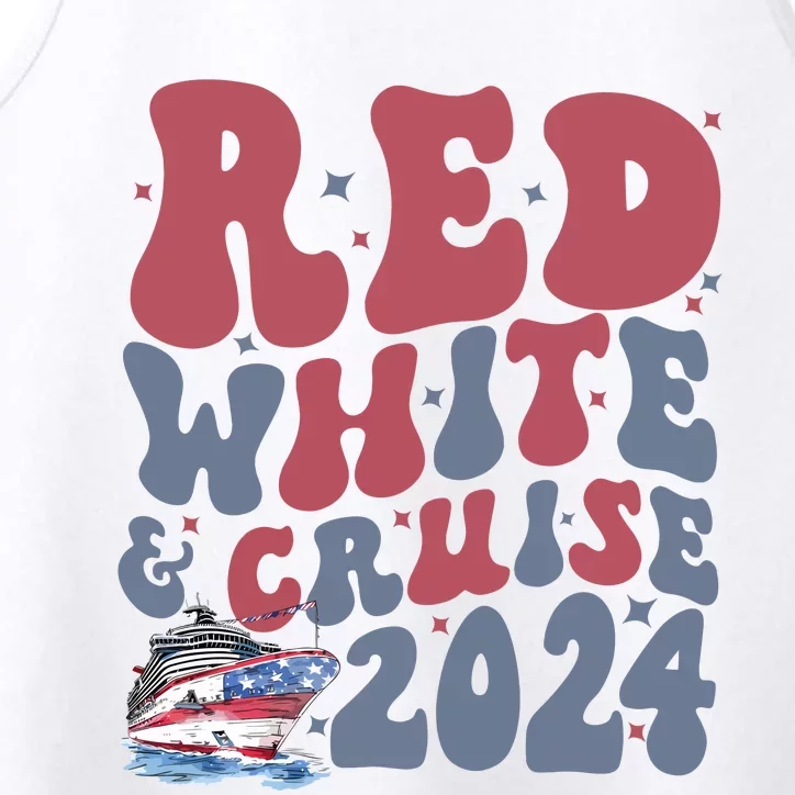 Retro Red White And Cruise Crusing Trip Vacation Performance Tank