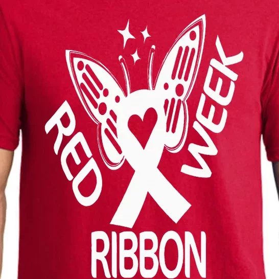 Red Ribbon Week Butterfly We Wear Red Ribbon Week Awareness Pajama Set