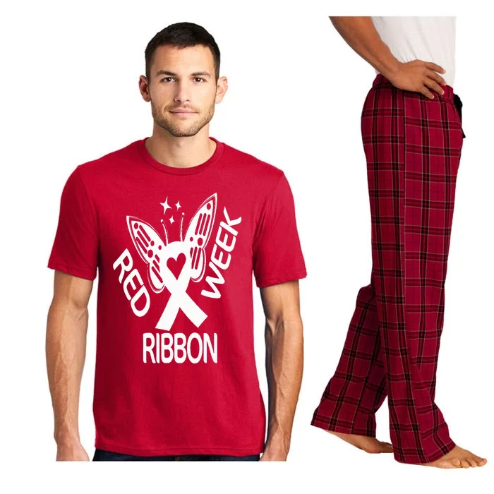 Red Ribbon Week Butterfly We Wear Red Ribbon Week Awareness Pajama Set