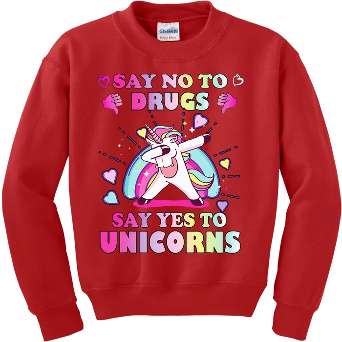 Red Ribbon Week Say No Drugs Say Yes to Unicorns Kids Sweatshirt