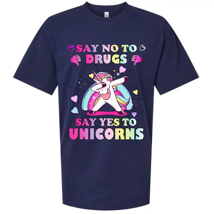 Red Ribbon Week Say No Drugs Say Yes to Unicorns Sueded Cloud Jersey T-Shirt