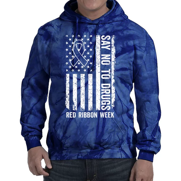 Red Ribbon Week  We Wear Red Ribbon Week Awareness Tie Dye Hoodie