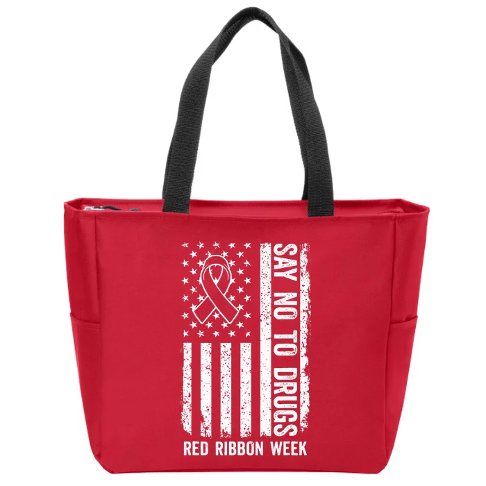 Red Ribbon Week  We Wear Red Ribbon Week Awareness Zip Tote Bag