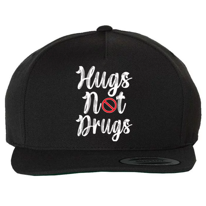 Red Ribbon Week Awareness Hugs Not Drugs  Ribbon Wool Snapback Cap