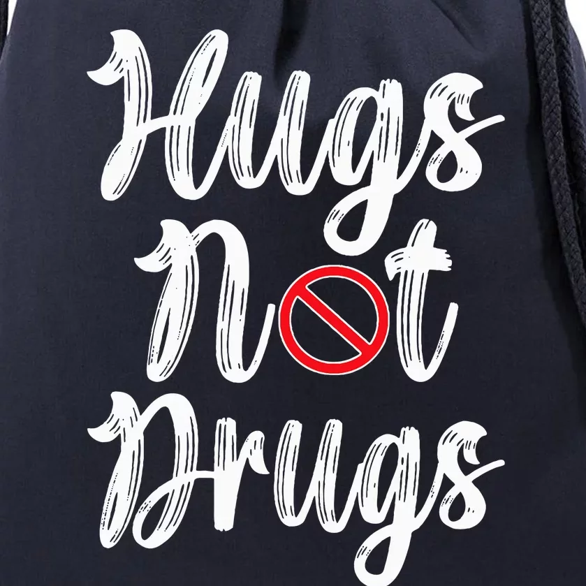 Red Ribbon Week Awareness Hugs Not Drugs  Ribbon Drawstring Bag