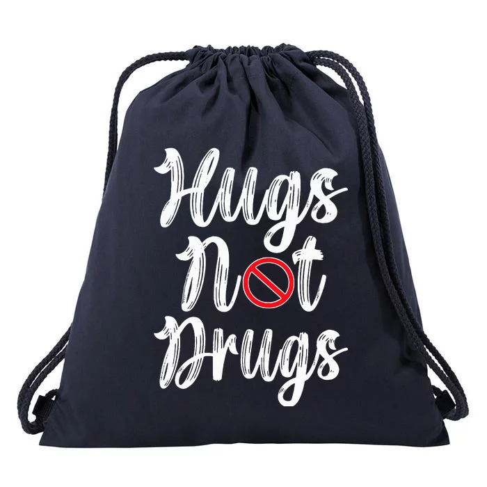 Red Ribbon Week Awareness Hugs Not Drugs  Ribbon Drawstring Bag