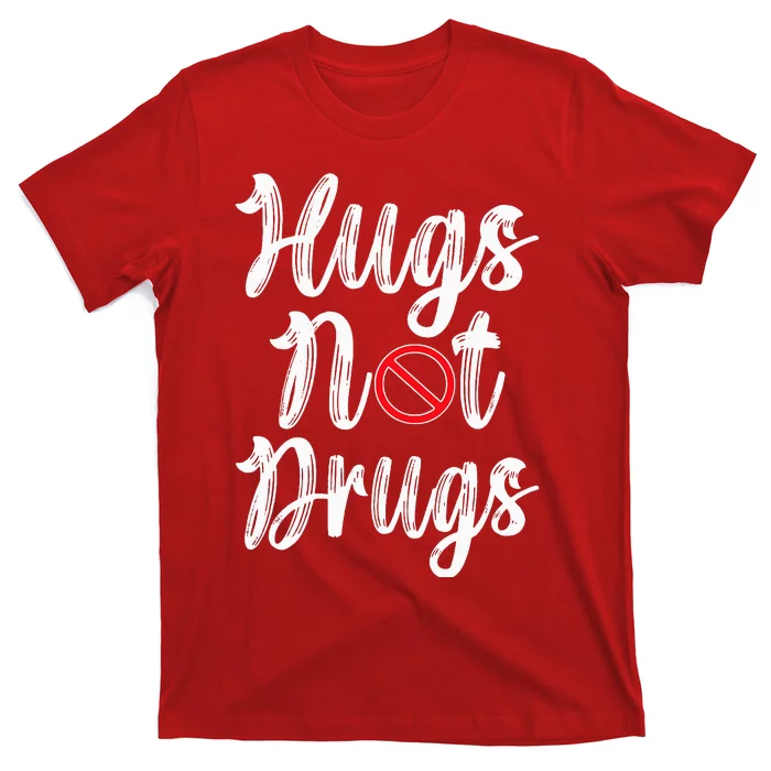 Red Ribbon Week Awareness Hugs Not Drugs  Ribbon T-Shirt