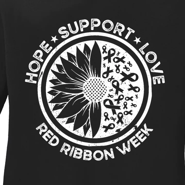 Red Ribbon Week Ladies Long Sleeve Shirt