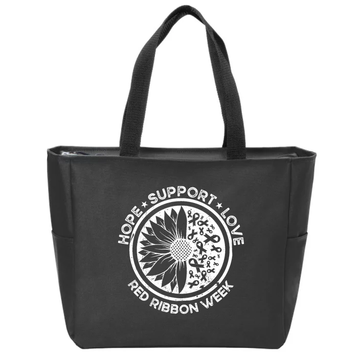 Red Ribbon Week Zip Tote Bag