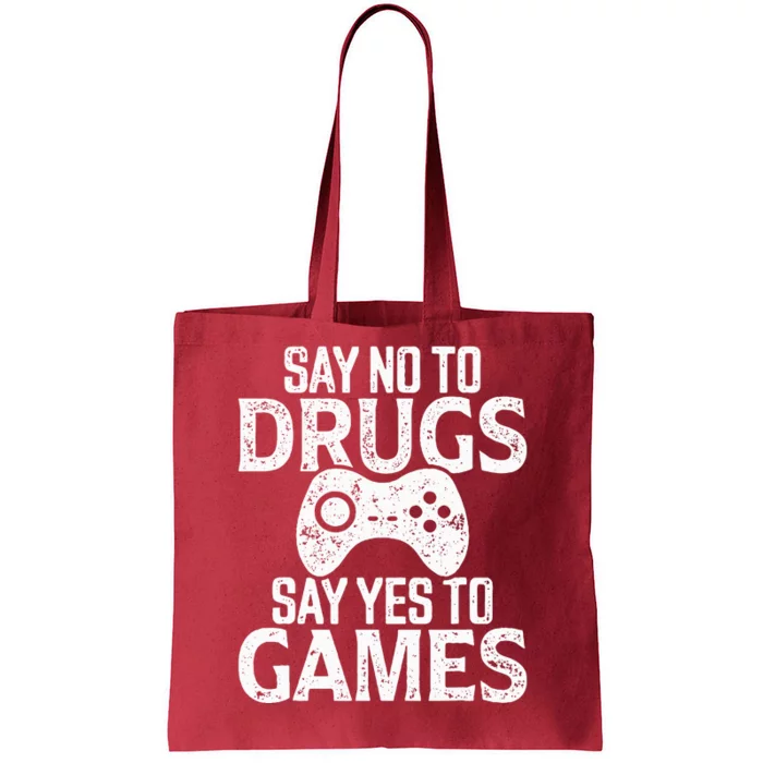 Red Ribbon Week  Say No to Drugs Say Yes to Games Tote Bag