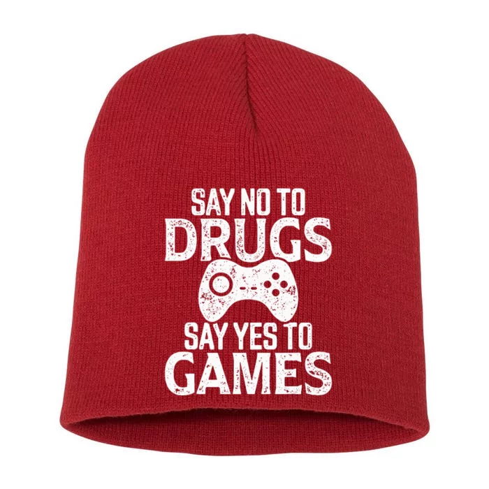 Red Ribbon Week  Say No to Drugs Say Yes to Games Short Acrylic Beanie