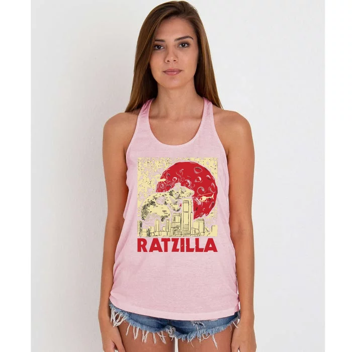 Ratzilla Rat Whisperer Rodent Lover Rat Lover Women's Knotted Racerback Tank