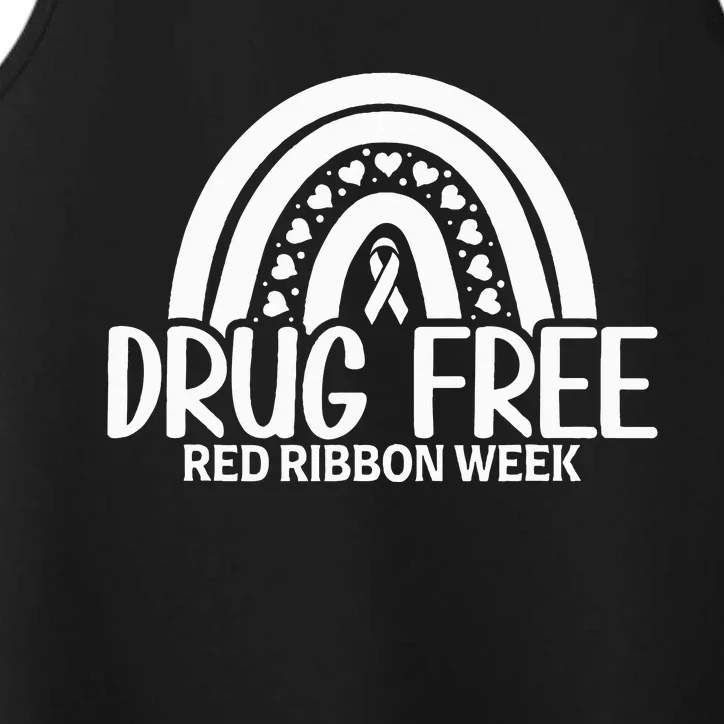 Red Ribbon Week  Drug Free Rainbow Red Ribbon Week Performance Tank