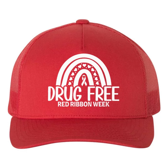 Red Ribbon Week  Drug Free Rainbow Red Ribbon Week Yupoong Adult 5-Panel Trucker Hat